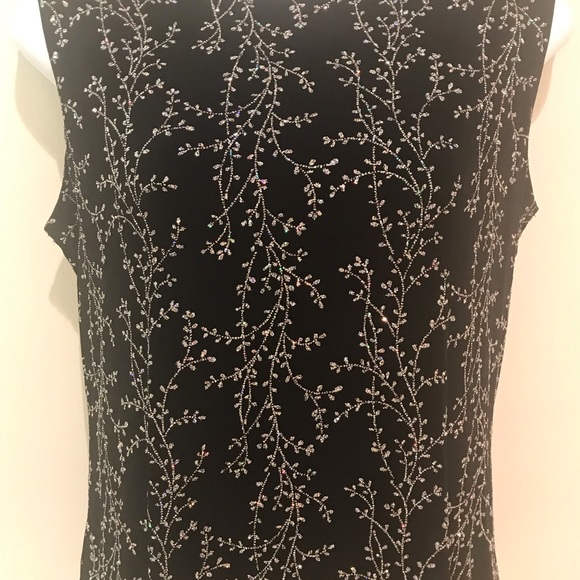 Ronnie Nicole Black Sparkly Shell/ top/ sleeveless,jersey,pullover. - Picture 7 of 12